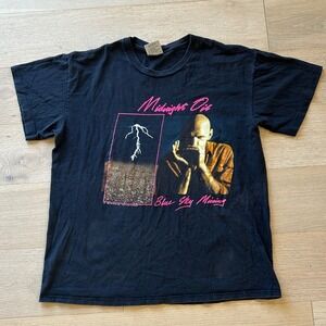 Vintage 1990 Midnight Oil Blue Sky Mining Tour Shirt Brockum XL Black 90s Band